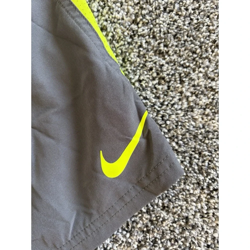 Nike Swim Shorts Mesh Lined Gray‎ Volt Yellow Men's Large